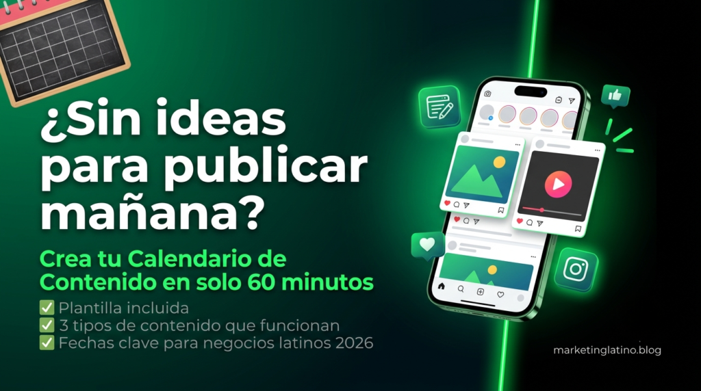 Calendario de contenido para redes sociales de negocios latinos con plantilla 2026