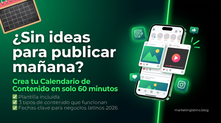Calendario de contenido para redes sociales de negocios latinos con plantilla 2026